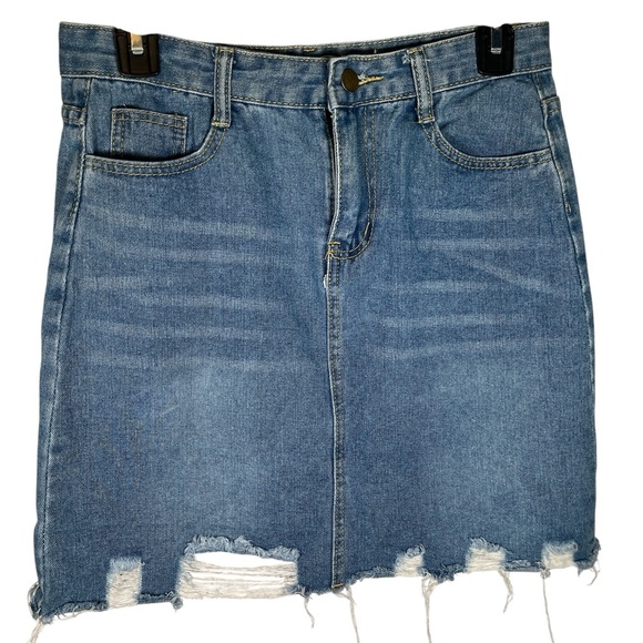 Sophie & Trey Dresses & Skirts - Distressed Denim Skirt